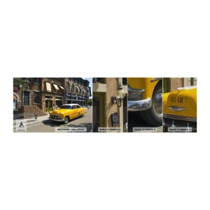 Fotótapéta Minta Premium Sand - Nagyon régen Amerikában - Város, Taxi, New York - 100x30 cm