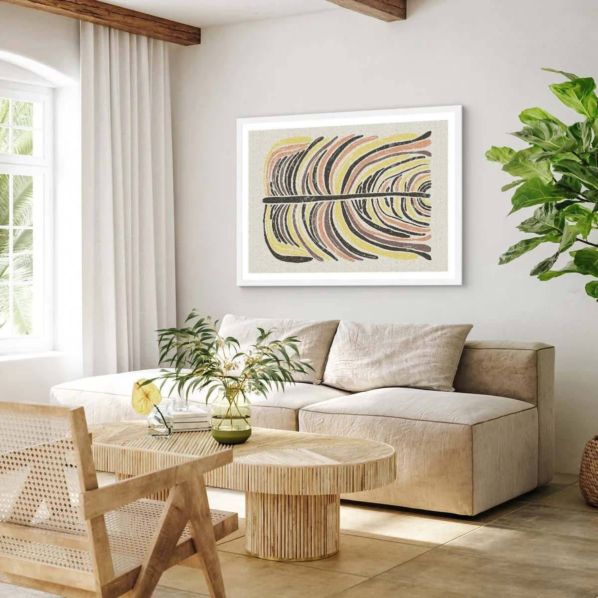 Poszter fekete keretben - Élénk absztrakció - 50x40 cm