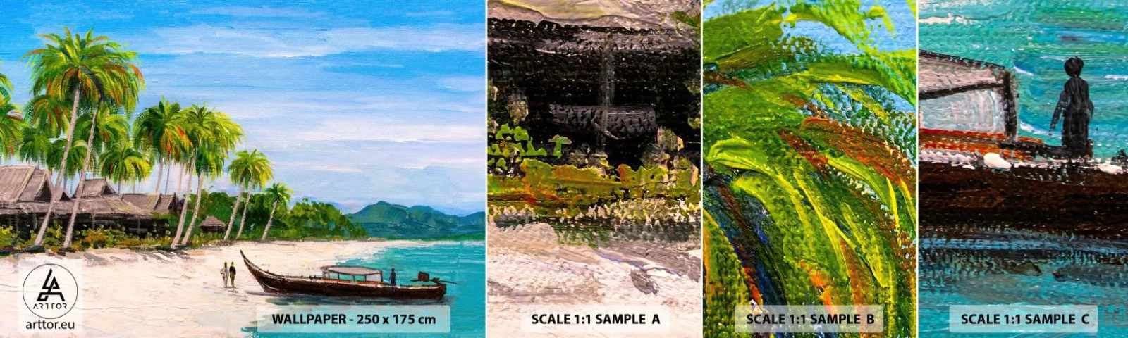 Fotótapéta Minta Standard Eco - Egy egzotikus álom - Strand, Egzotika, pálmafák - 100x30 cm