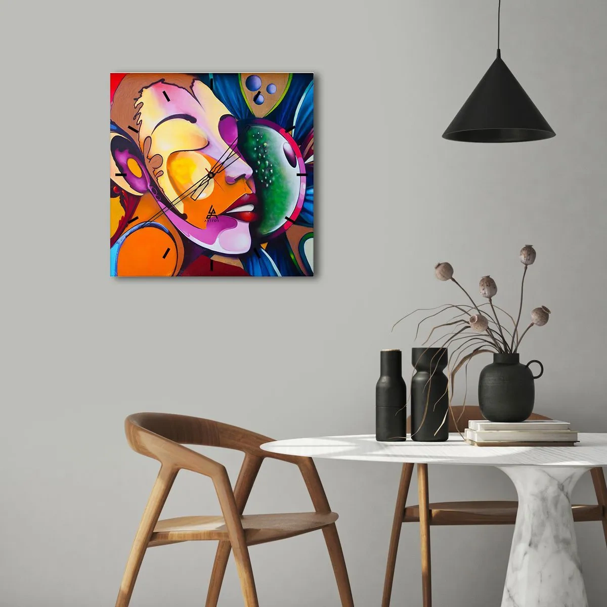 Falióra, Óra - Megérinteni színnel - 30x30 cm