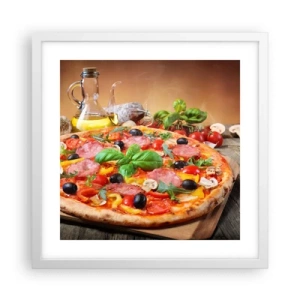 Poszter fekete keretben - Igazi olasz ízzel - 40x40 cm