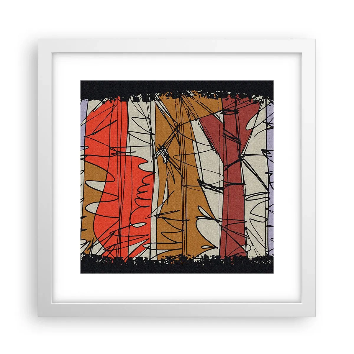 Poszter fekete keretben - Spontán kompozíció - 30x30 cm