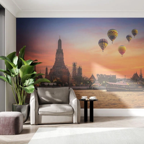 Fotótapéta Premium Sand - Itt születnek a mesék - Bangkok, Hajnal temploma, Thaiföld - 350x256 cm