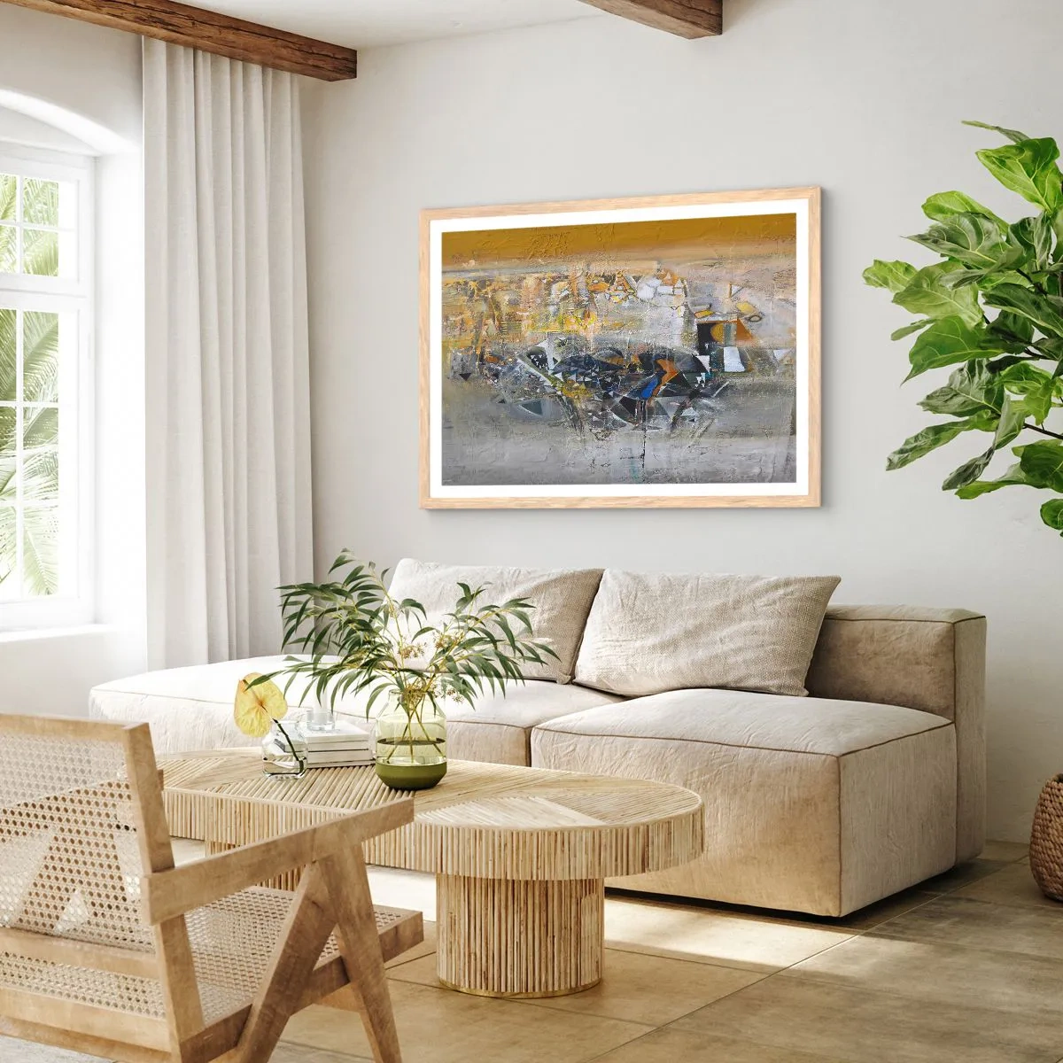 Poszter világos tölgy keretben - Minden rendben lesz - 100x70 cm