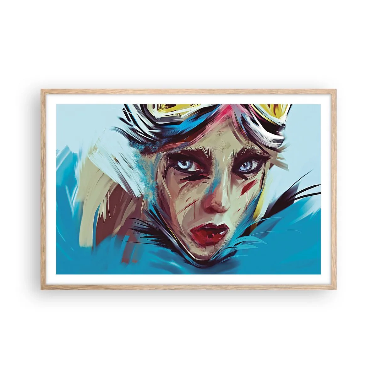 Poszter világos tölgy keretben - Utcai harcos - 91x61 cm