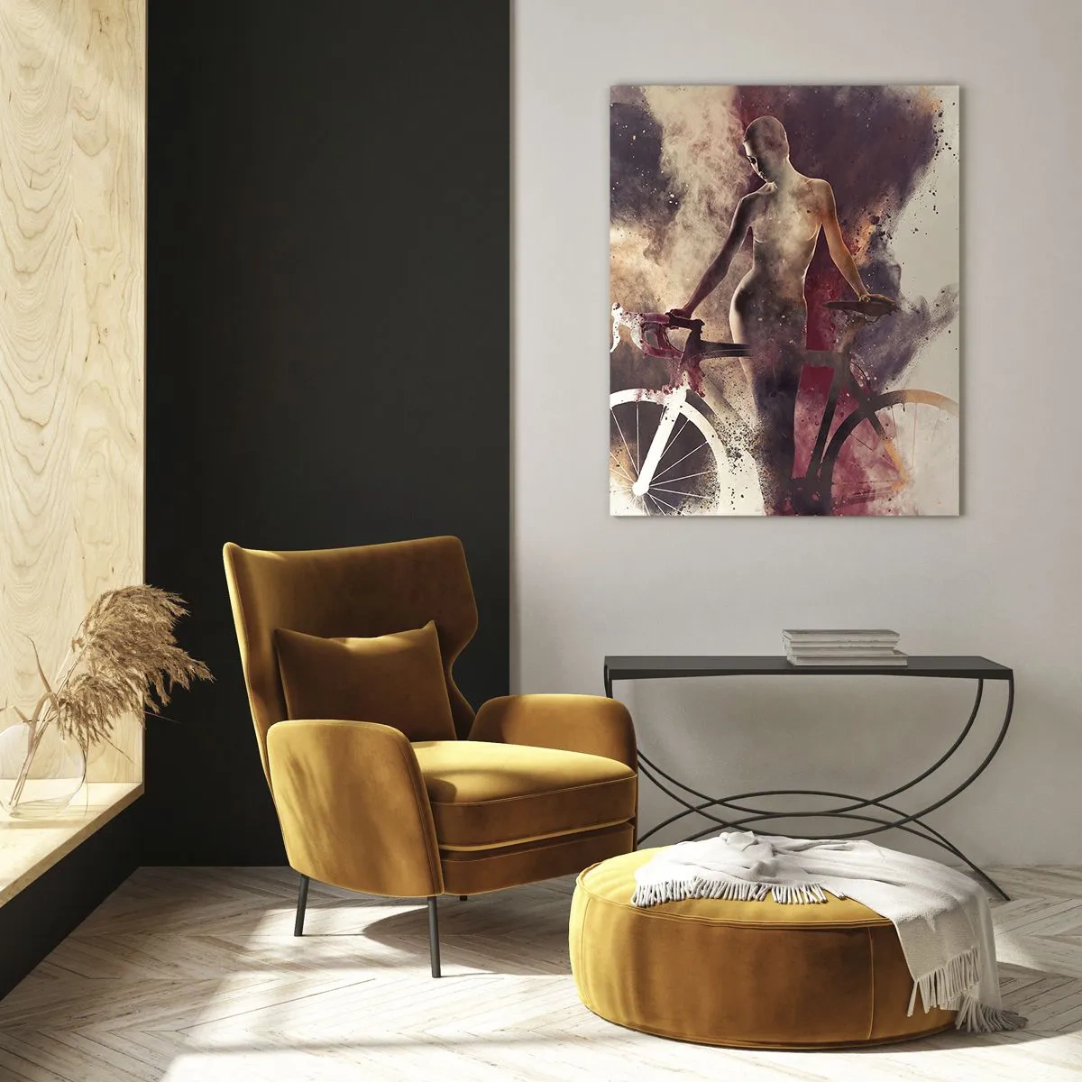 Üveg kép - Márvány formájú kerékpáros lélek - 50x70 cm