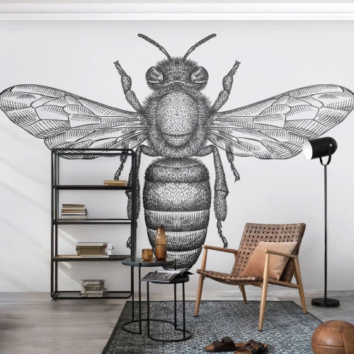 Egyedi tapéta Premium Canvas - Rovar portré - Méh, Rovar, Minimalista