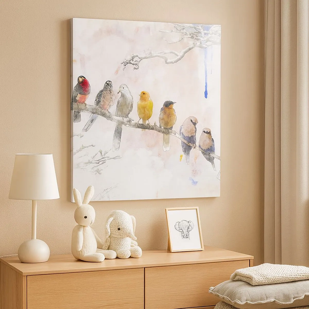 Vászonkép - Szárnyas találkozó - 30x30 cm