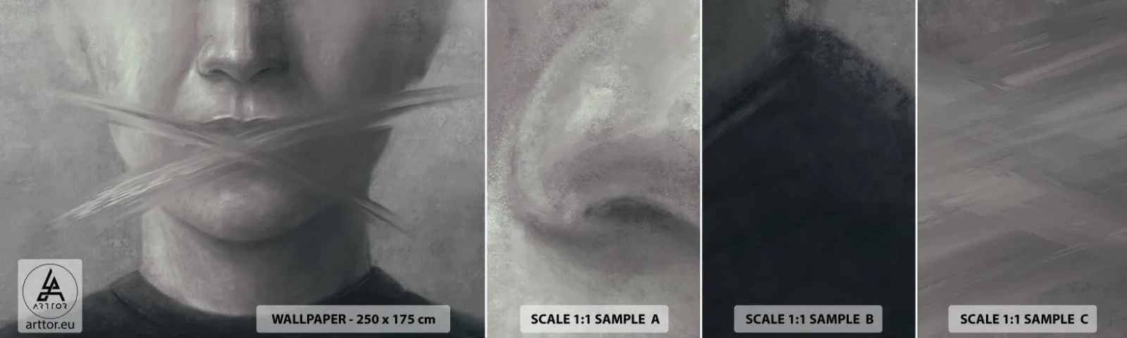 Fotótapéta Minta Standard Eco - Szó nélkül - Absztrakció, Grafika, Arc - 100x30 cm
