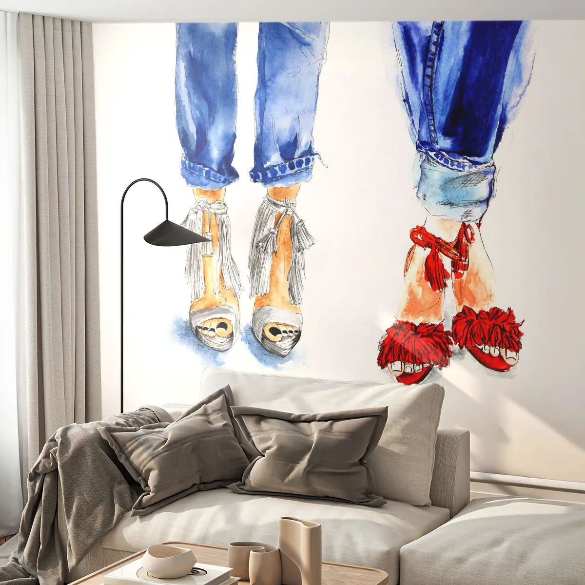 Öntapadós Fotótapéta Deluxe Sticker - Talán elmegyünk sétálni? - Nő, Divat, Cipő - 200x140 cm