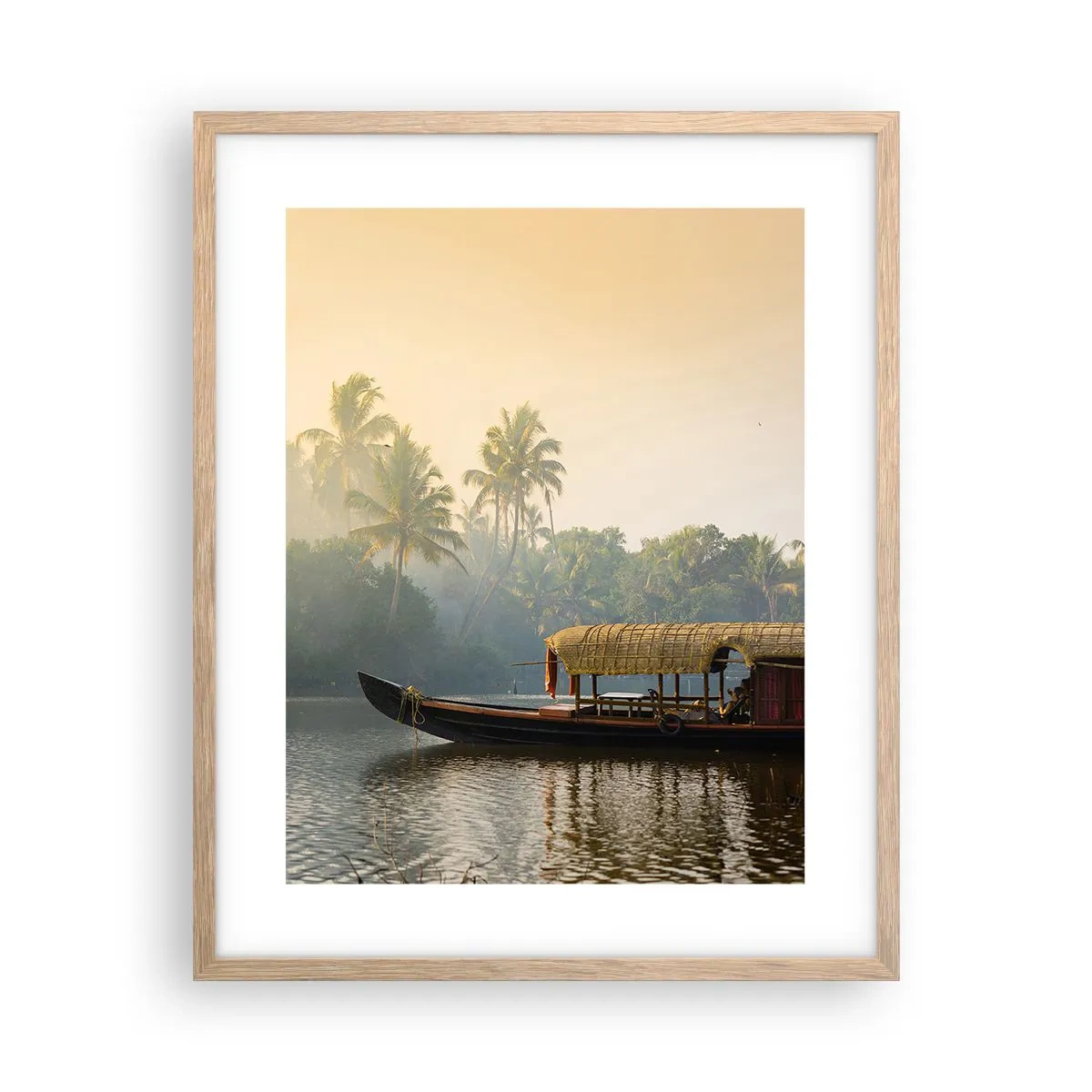 Poszter világos tölgy keretben - Ház a folyón - 40x50 cm