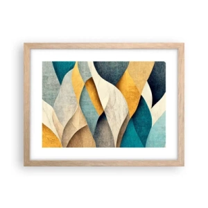 Poszter világos tölgy keretben - Ritmus és hullámzás - 40x30 cm