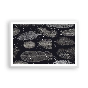 Poszter fekete keretben - Tollas csipke - 91x61 cm