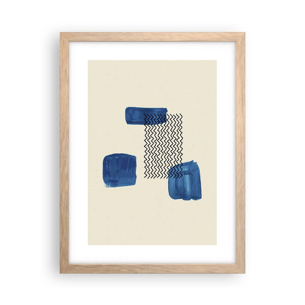 Poszter világos tölgy keretben - Absztrakt kvartett - 30x40 cm