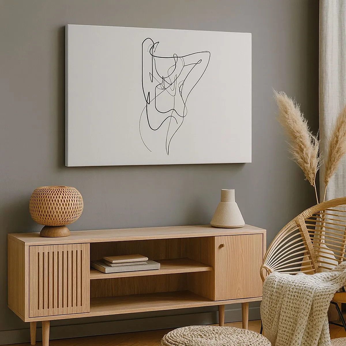 Vászonkép - Minimalista körvonal egy női sziluett - 70x50cm - Milyen vagy igazán…. - Modern fali dekoráció nappalihoz és hálószobához ARTTOR