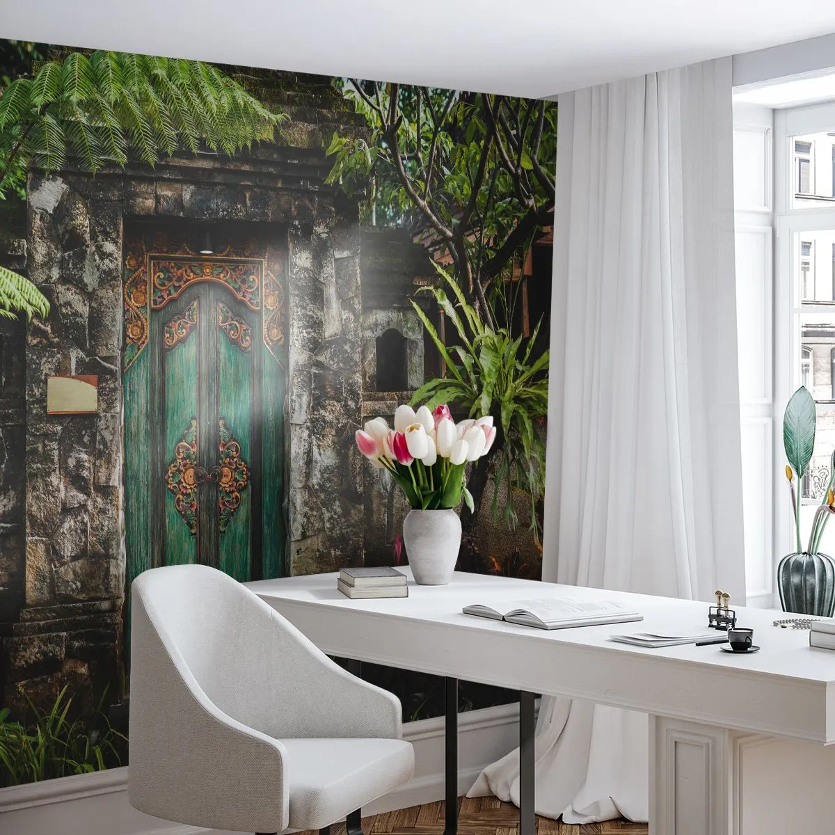 Fotótapéta Standard Eco - Ajtó egy egzotikus világba - Ajtó Dísz, Építészet, Rejtély - 400x280 cm