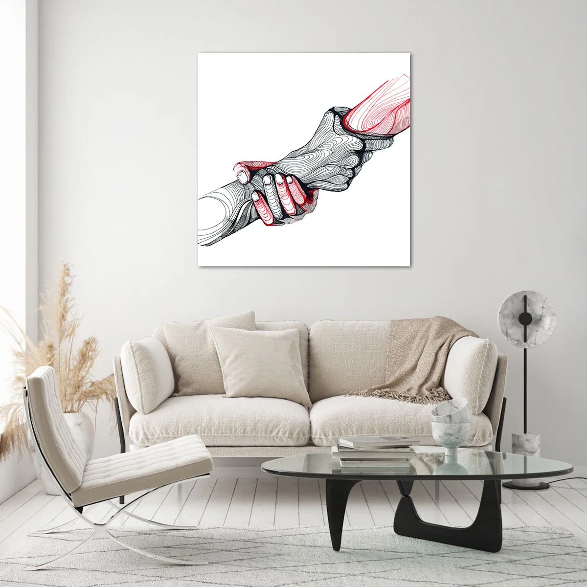 Üveg kép - Jó kezekben vagy - 70x70 cm