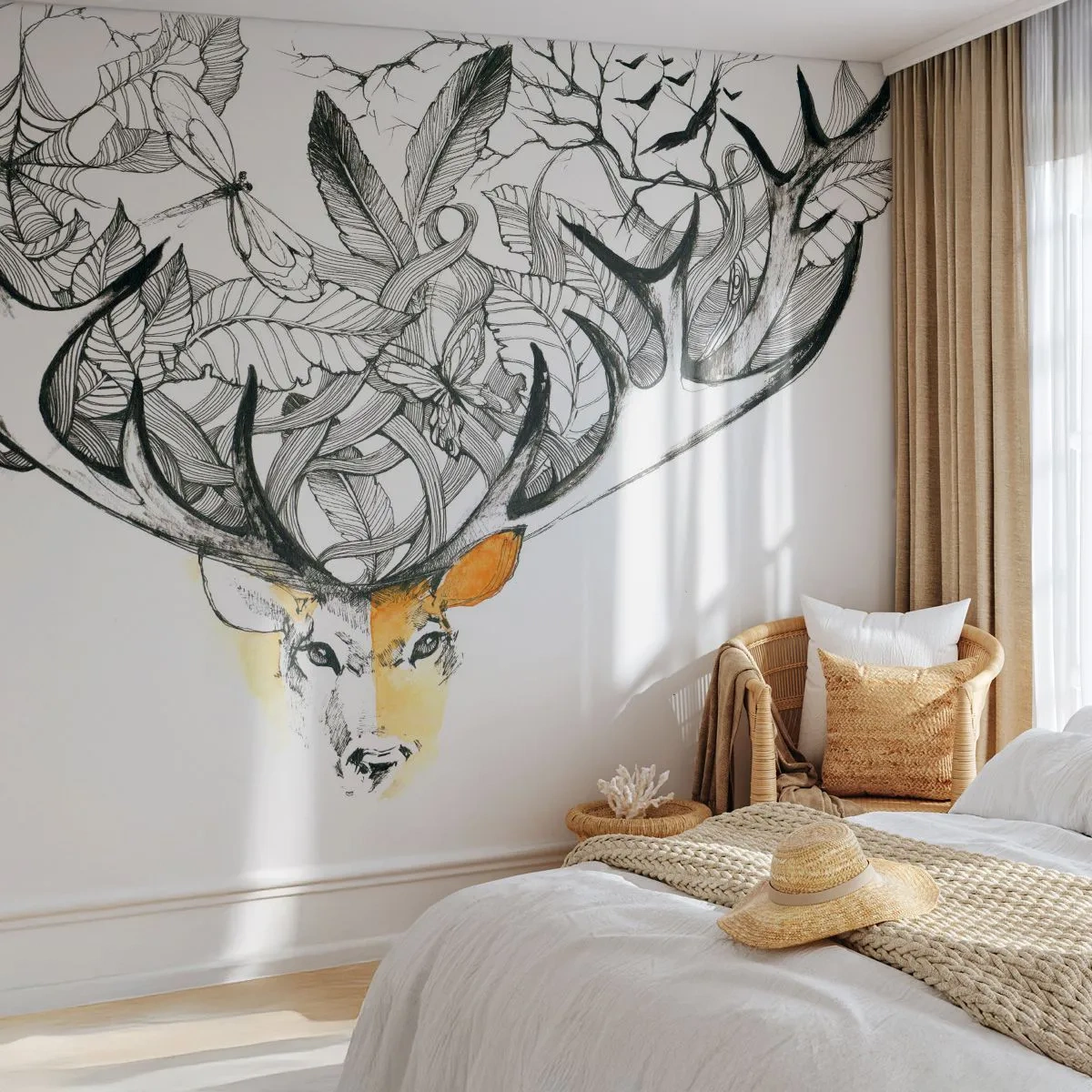 Fotótapéta Standard Eco - A bőség szarvai - Absztrakció, Szarvas, Grafika - 200x140 cm