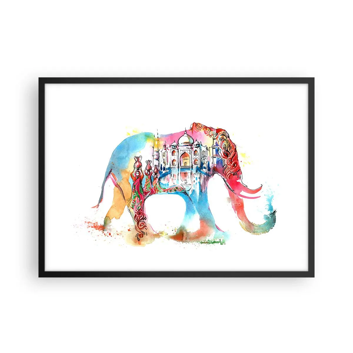 Poszter fehér keretben - India - a szerelem aurája - 70x50 cm