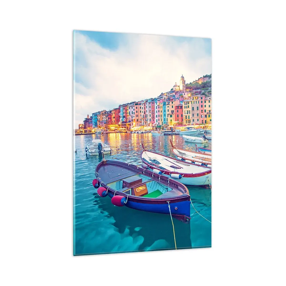 Üveg kép - Színes este a kikötőben - 80x120 cm