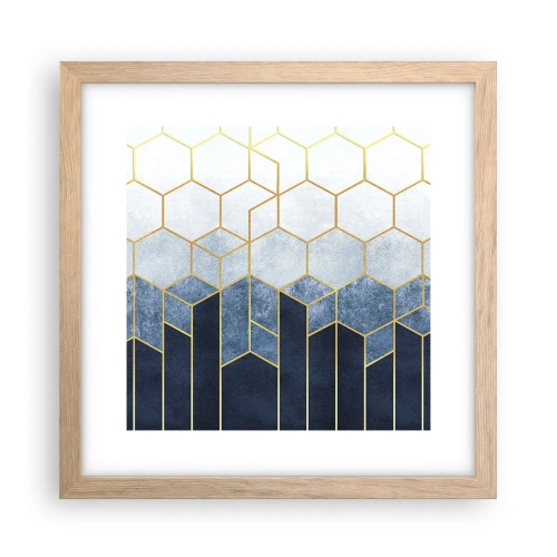 Poszter világos tölgy keretben - Kompozíció szinkópa ritmusban - 30x30 cm