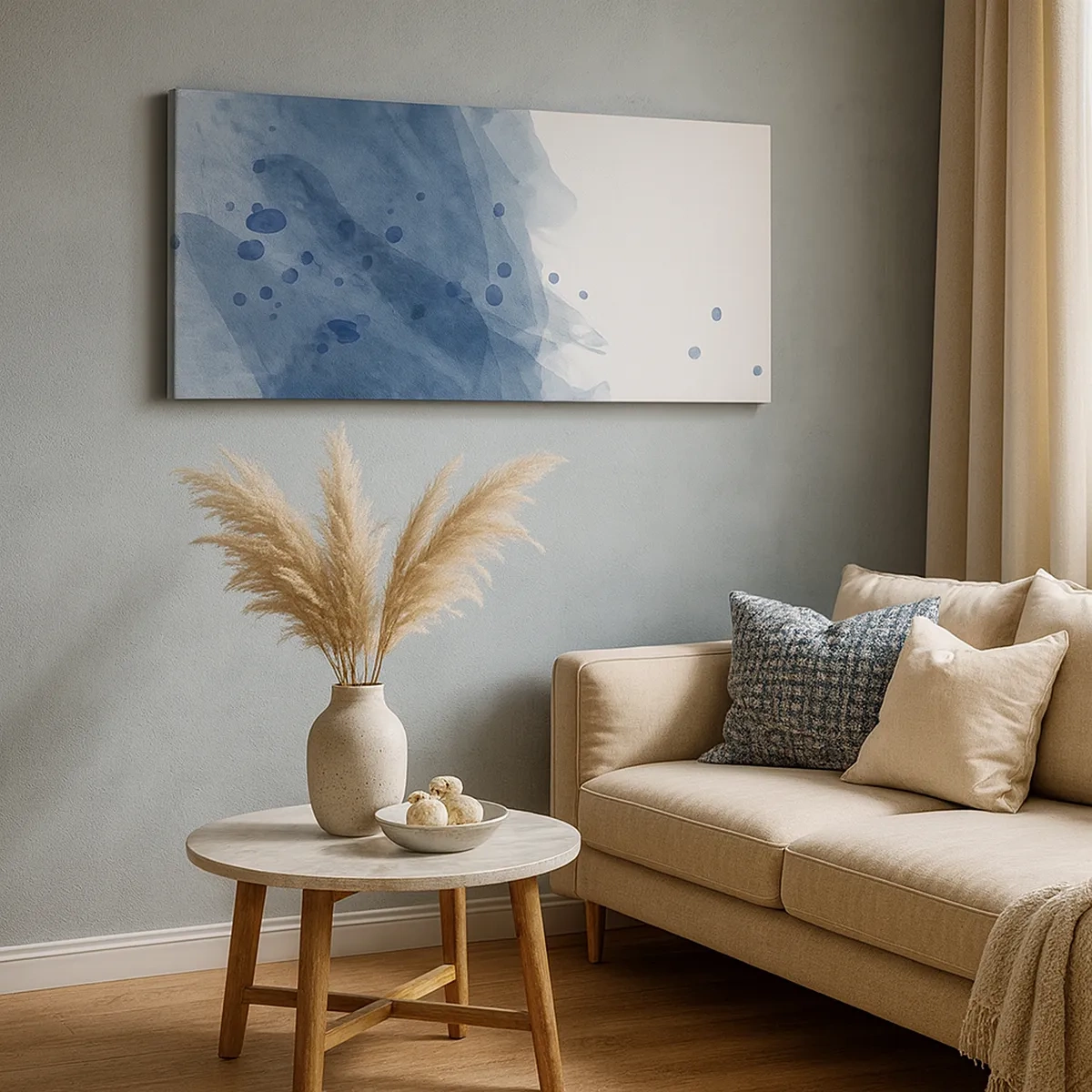 Vászonkép - Kék tüll - 30x30 cm