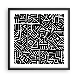 Poszter fehér keretben - Kolumbusz előtti kompozíció - 50x50 cm