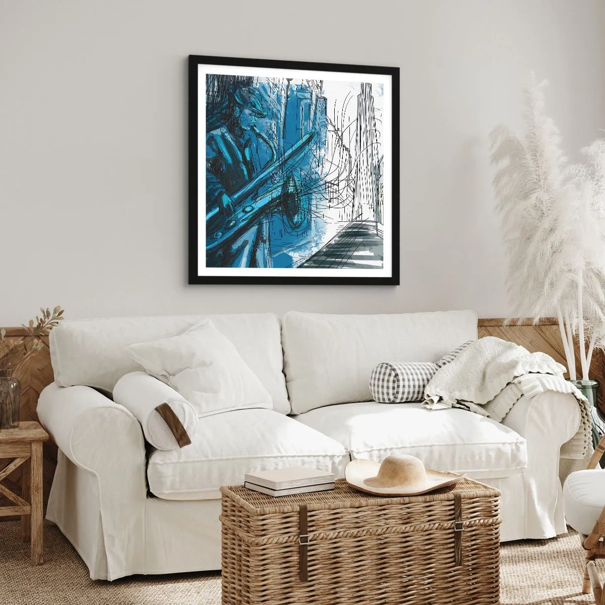 Poszter fehér keretben - Városi rapszódia - 50x50 cm