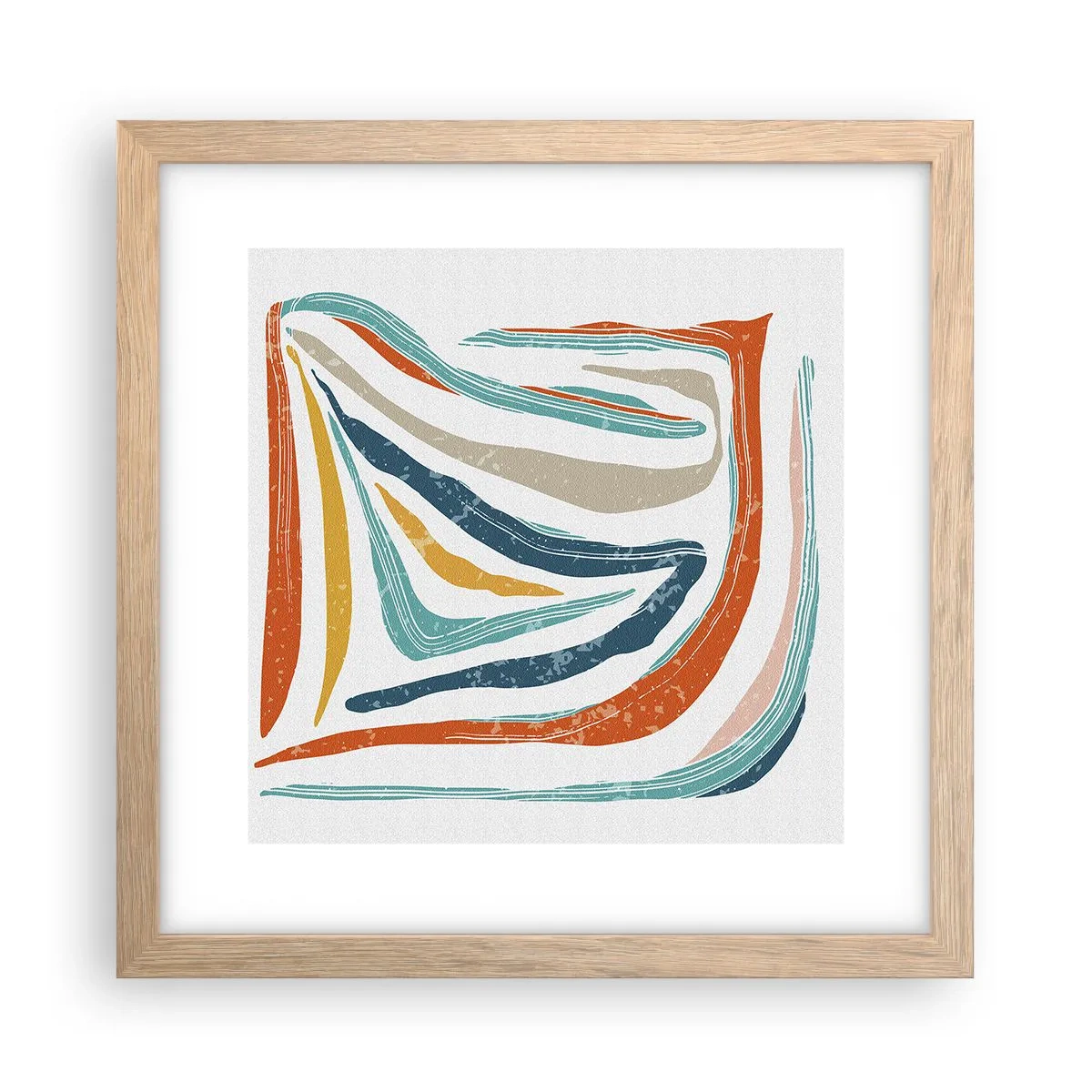 Poszter világos tölgy keretben - Barátságosan mosolygó absztrakció - 30x30 cm