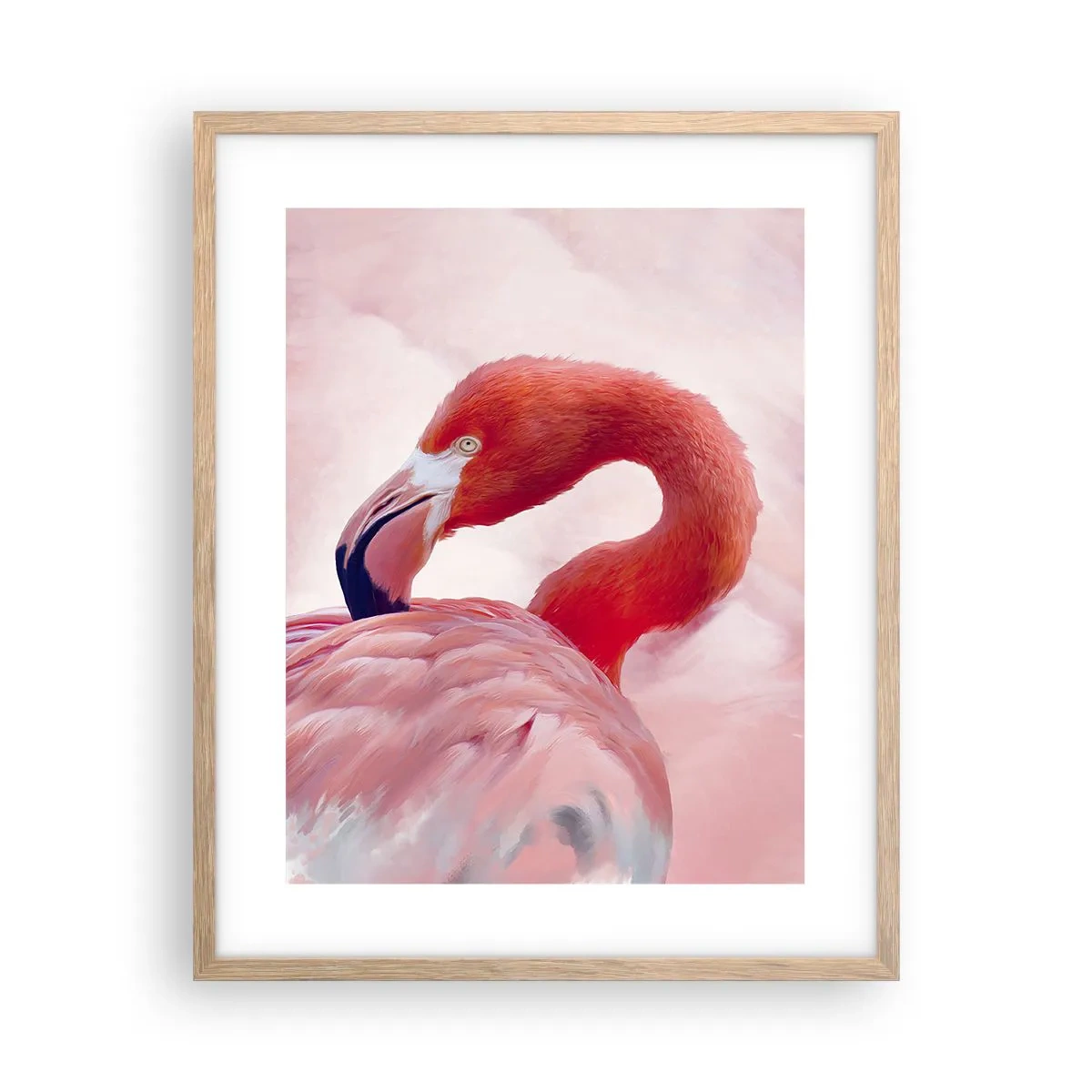 Poszter világos tölgy keretben - Madári szépség - 40x50 cm