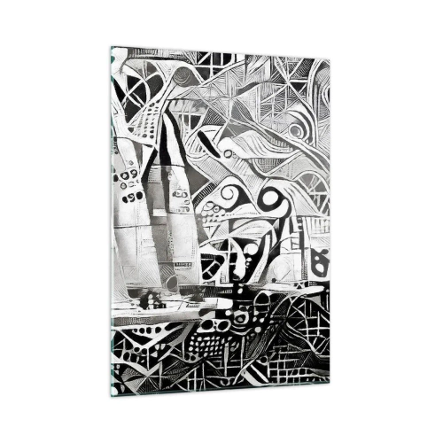 Üveg kép - A hullámok között - 50x70 cm