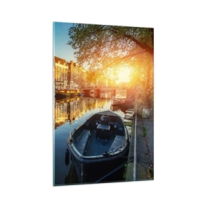 Üveg kép - Reggel Amszterdamban - 80x120 cm
