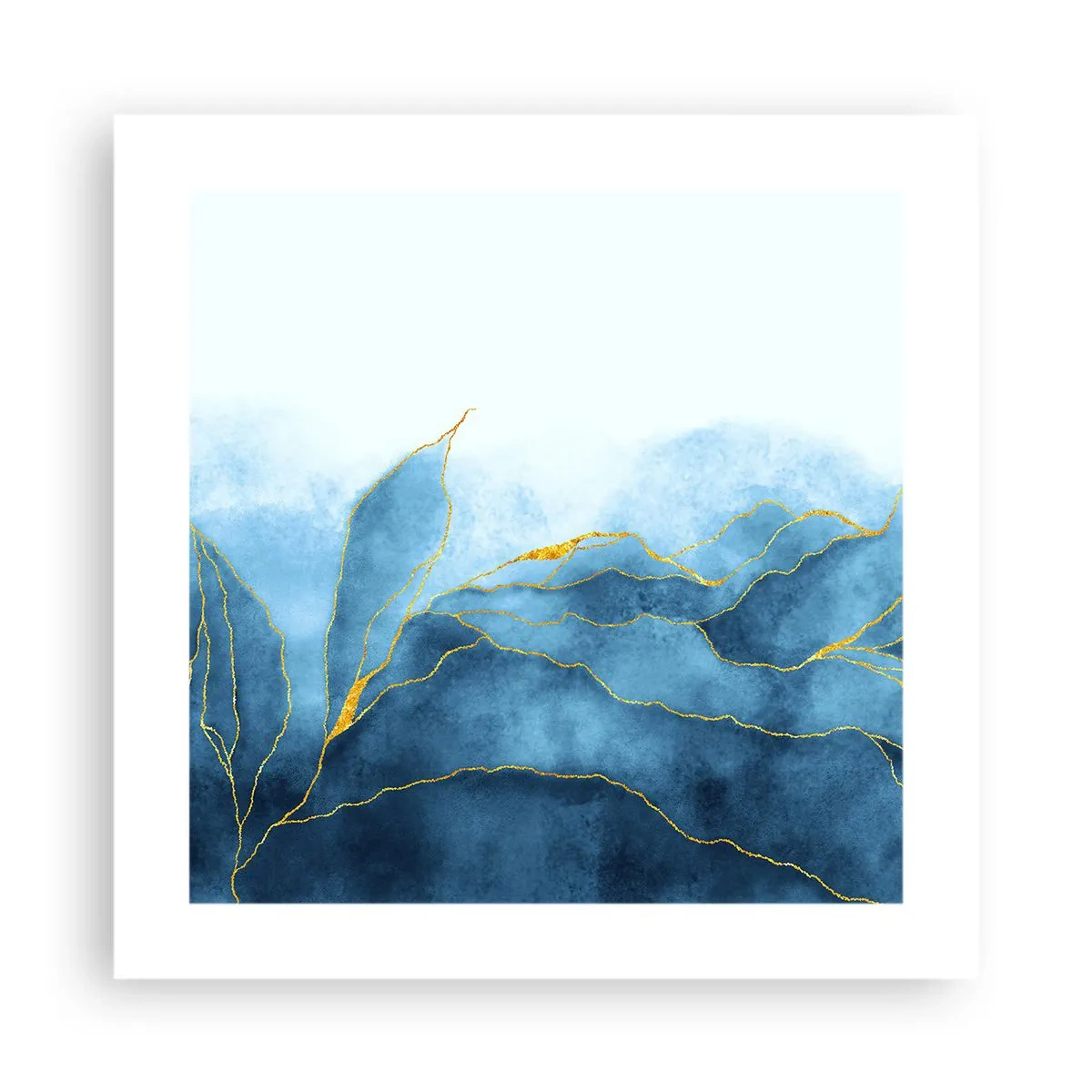 Poszter - Kék aranyban - 40x40 cm