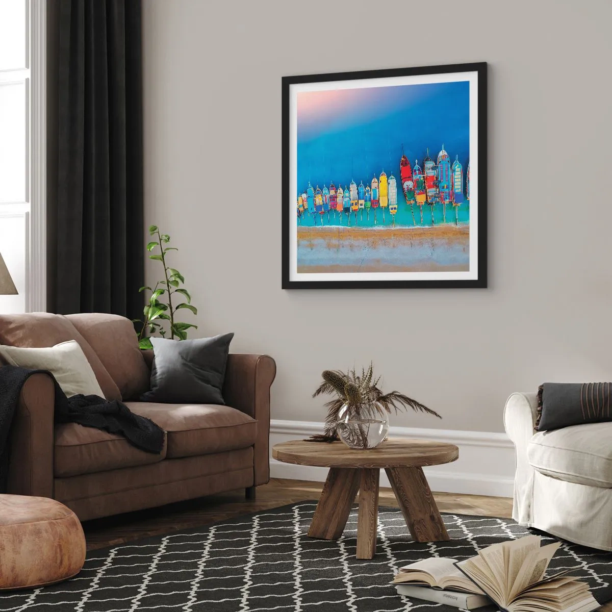 Poszter fehér keretben - Madártávlatból - 40x40 cm