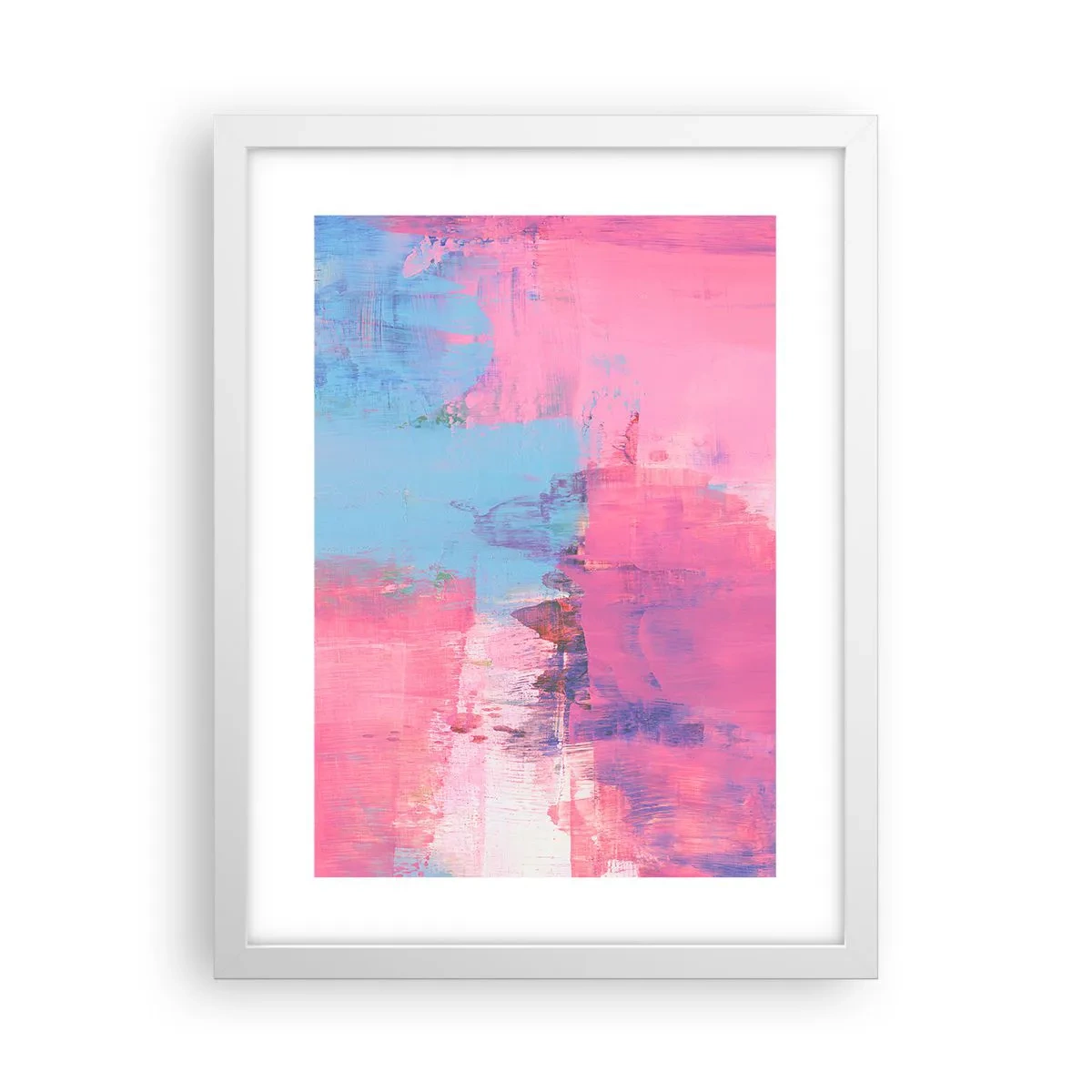 Poszter fekete keretben - Rózsaszín, kék és egy csipetnyi fény - 30x40 cm