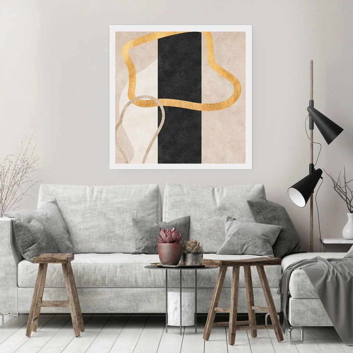 Poszter - Hurkolt formák - 40x40 cm