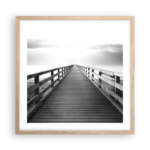 Poszter világos tölgy keretben - A messzeségbe... - 50x50 cm