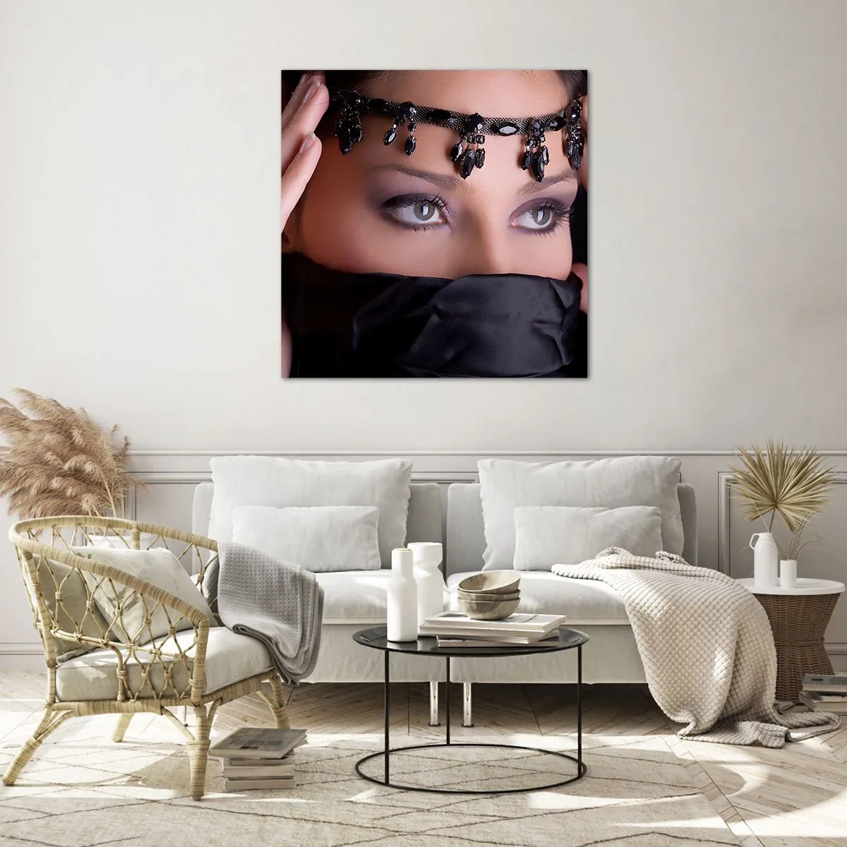 Üveg kép - Orientális csábító rejtély - 50x50 cm