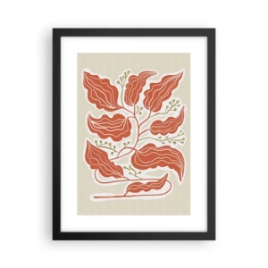 Poszter fehér keretben - Népi és korall - 30x40 cm