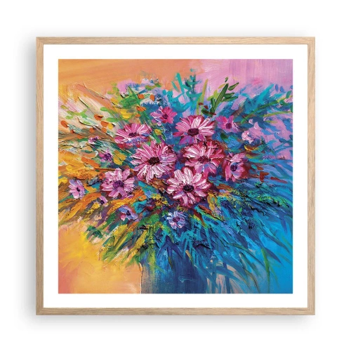 Poszter világos tölgy keretben - Életenergia - 60x60 cm