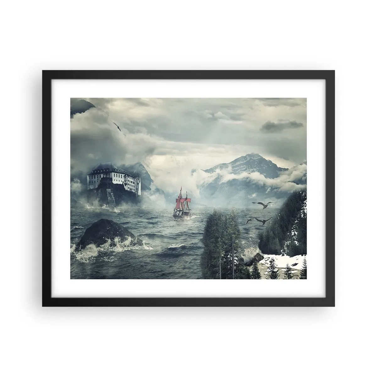 Poszter fehér keretben - Varázslatos vizeken - 50x40 cm