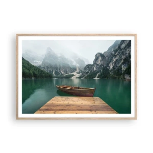 Poszter világos tölgy keretben - "És a homlok büszke sziklái" - 100x70 cm