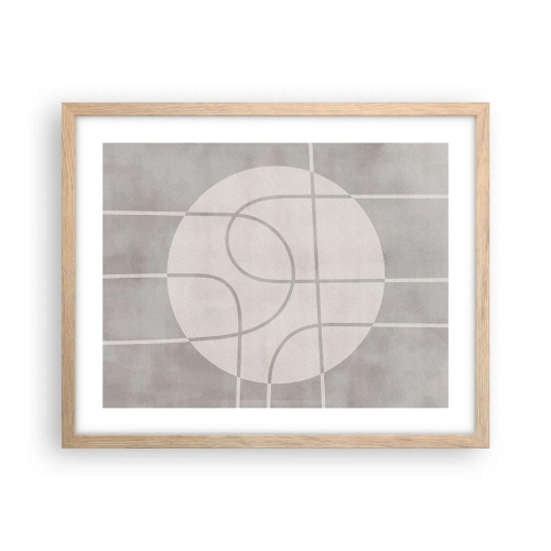 Poszter világos tölgy keretben - Körkörös és egyenes - 50x40 cm