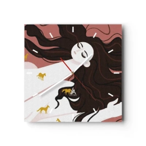 Falióra, Óra - Álom egy arany lóról - 30x30 cm