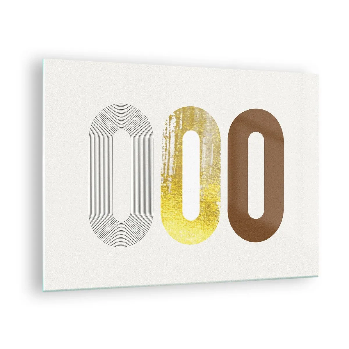 Üveg kép - Modern geometrikus grafika aranyban és bronzban - 70x50cm - Óóó! - Modern fali dekoráció nappalihoz és hálószobához ARTTOR