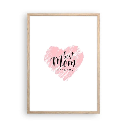 Poszter világos tölgy keretben - Mindig a megfelelő pillanat - 50x70 cm