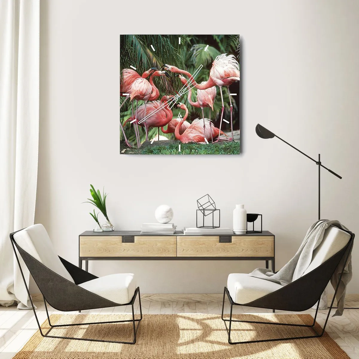 Falióra, Óra - Délutáni pletyka - 40x40 cm