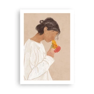 Poszter - Lány és virágok - 50x70 cm