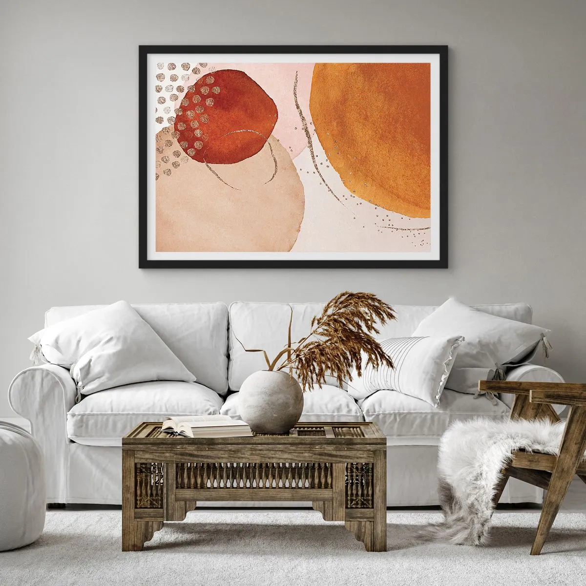 Poszter fehér keretben - Gömbölyűség és mozgás - 70x50 cm