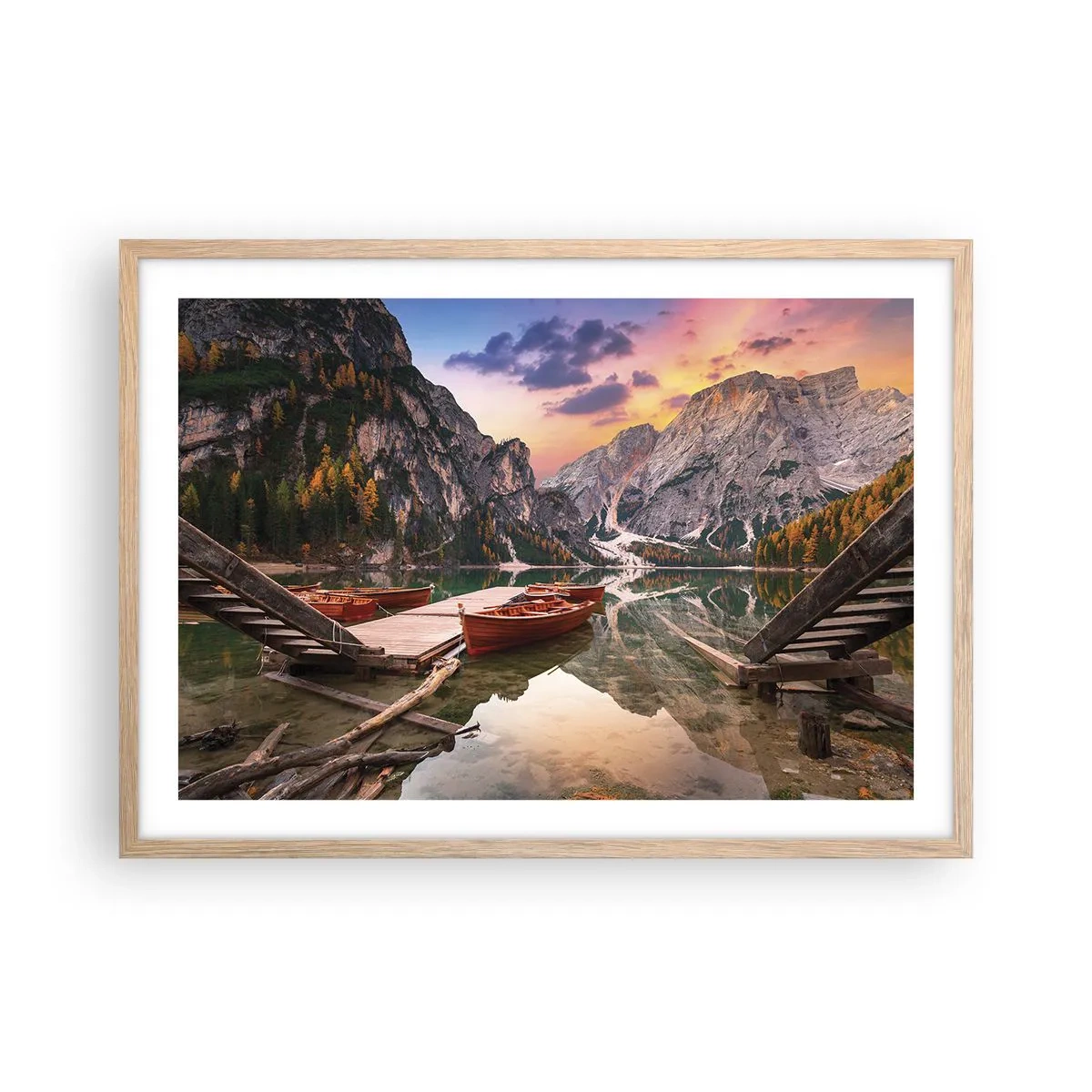 Poszter világos tölgy keretben - A nap ígérete - 70x50 cm